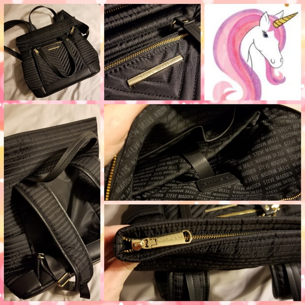 Steve Madden Backpack Purse Black